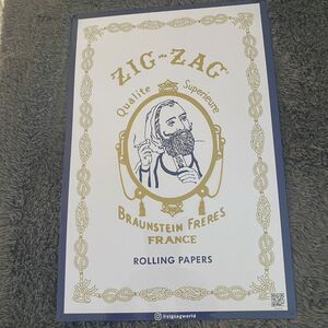 Zig-Zag BRAUNSTEIN FRERES FRANCE Rolling Papers TIN 12X18 RARE!